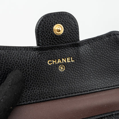 Chanel Classic Compact Wallet Caviar Black (Microchip)