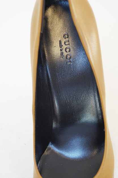 GUCCI Leather Heel Pump Interlocking G 329837 Size 40