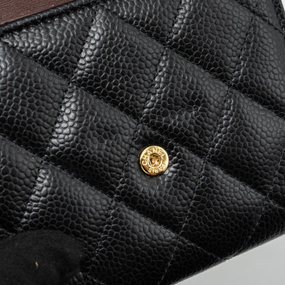 Chanel Classic Compact Wallet Caviar Black (Microchip)