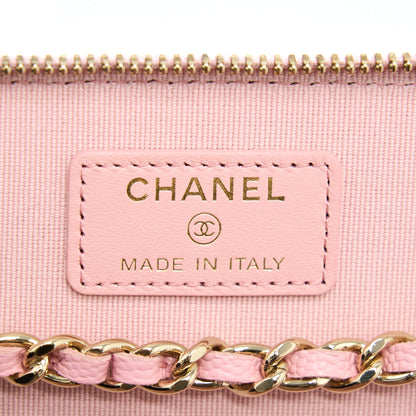 Chanel 22C Long Vanity With Chain Caviar Pink L