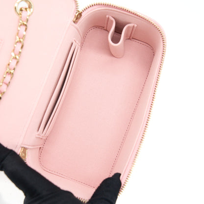 Chanel 22C Long Vanity With Chain Caviar Pink L