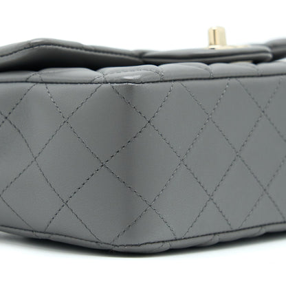 Chanel 22A Mini Rectangular Flap Bag Lambskin Grey L