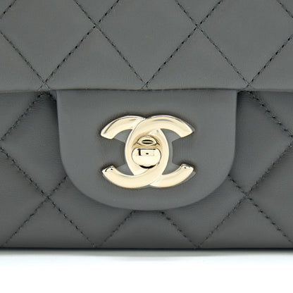 Chanel 22A Mini Rectangular Flap Bag Lambskin Grey L