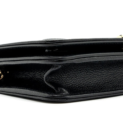 Chanel Boy Wallet On Chain Caviar Black L (microchip)