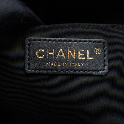 Chanel Drawstring Bucket Bag Calfskin Black L