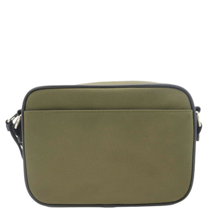 BURBERRY Top Striped Leather Crossbody Bag Green