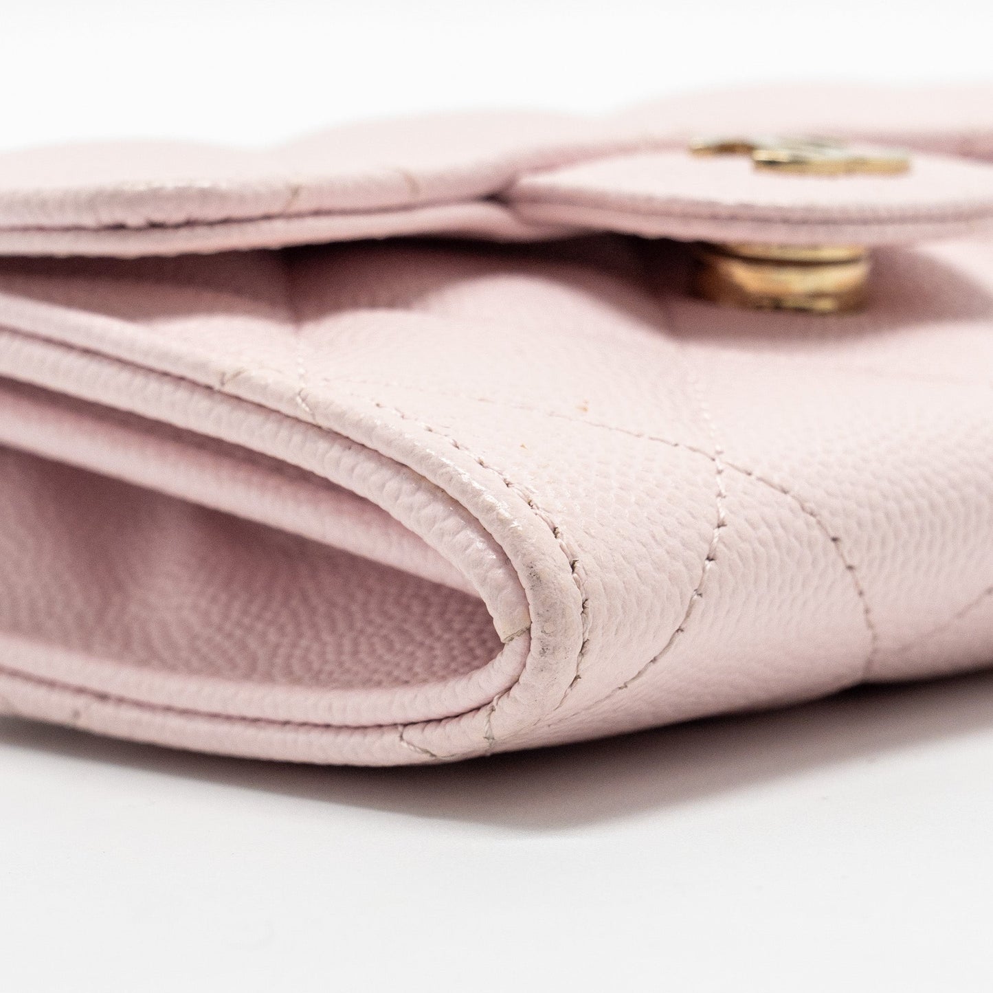 Chanel Mini Card Holder with Chain Caviar Pink