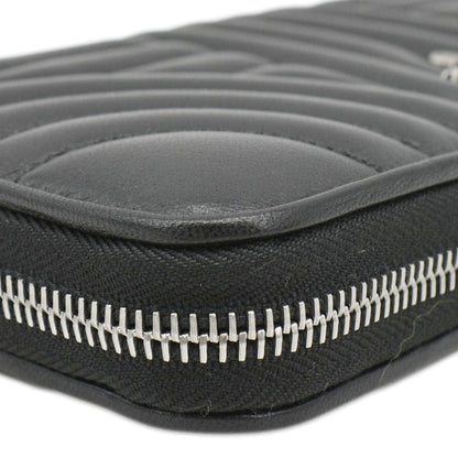 PRADA Diagramme Zip Leather Wallet Black