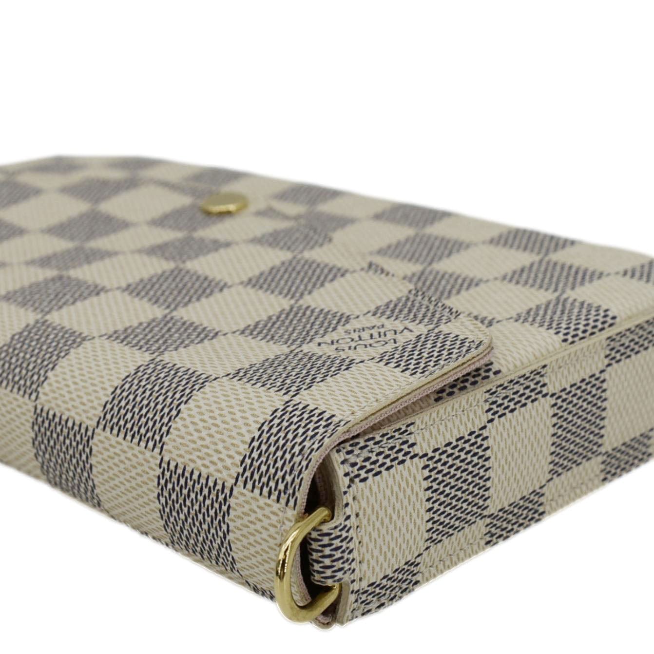 LOUIS VUITTON Felicie Pochette Damier Azur Crossbody Bag Rose Ballerine