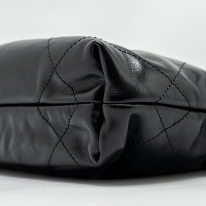 Chanel Mini 22 Bag Calfskin So Black (Microchip)