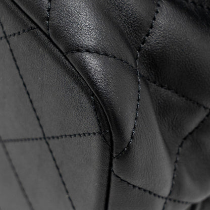 Chanel Drawstring Two Pockets Backpack Calfskin Black