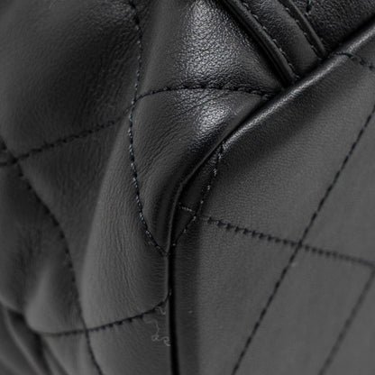 Chanel Drawstring Two Pockets Backpack Calfskin Black