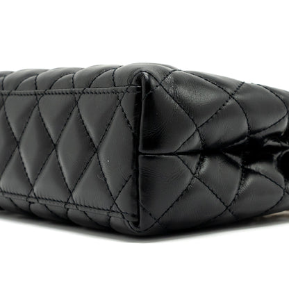 Chanel 23K mini kelly shopping tote bag Calfskin black  (microchip)