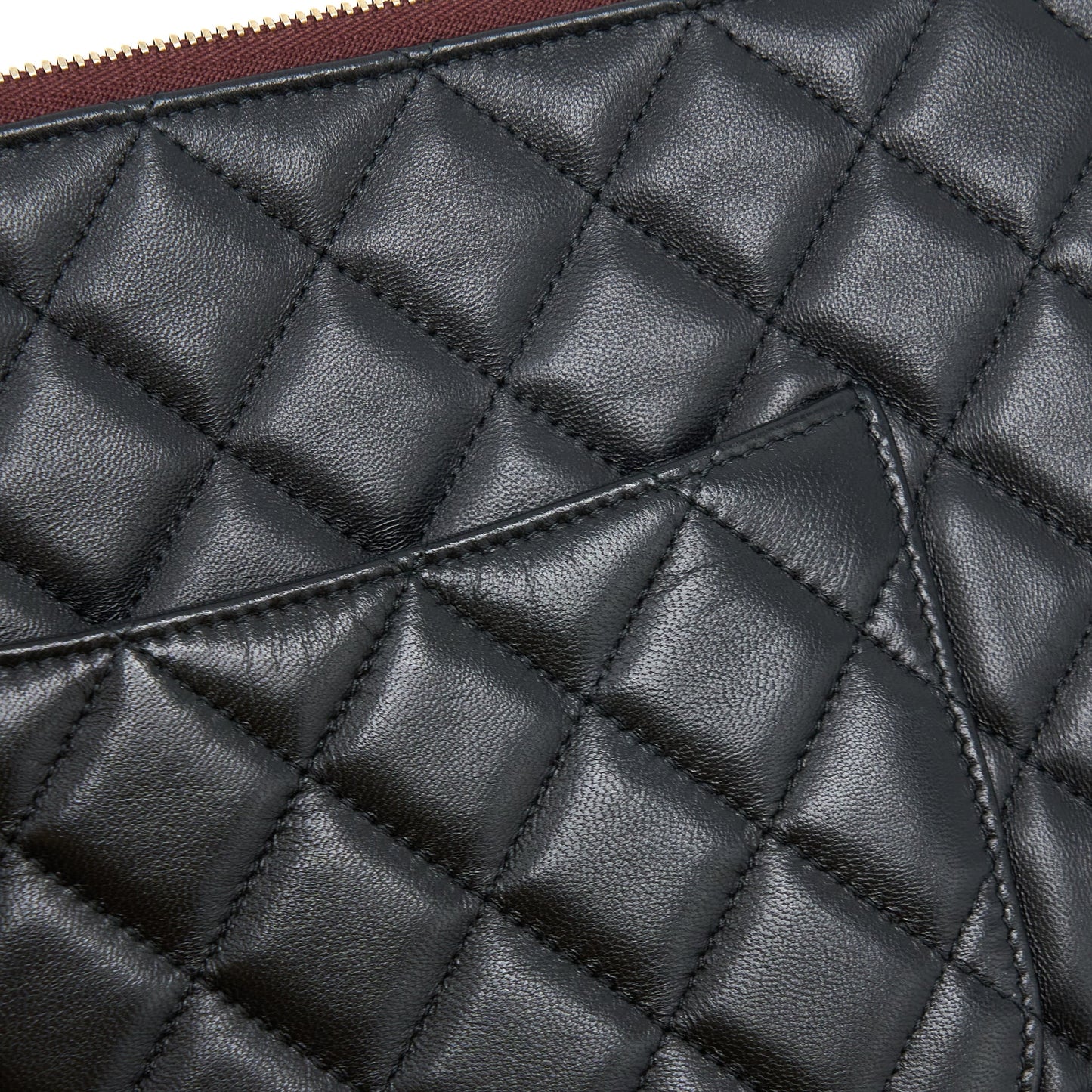 Chanel O Case Pouch Lambskin Black L
