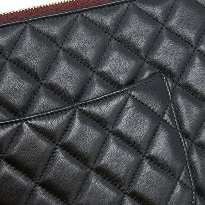 Chanel O Case Pouch Lambskin Black L