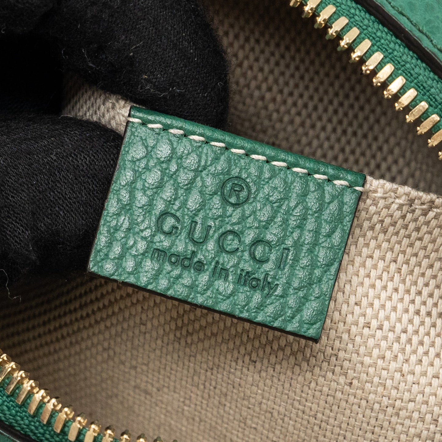 Gucci disco soho camera bag calfskin green L