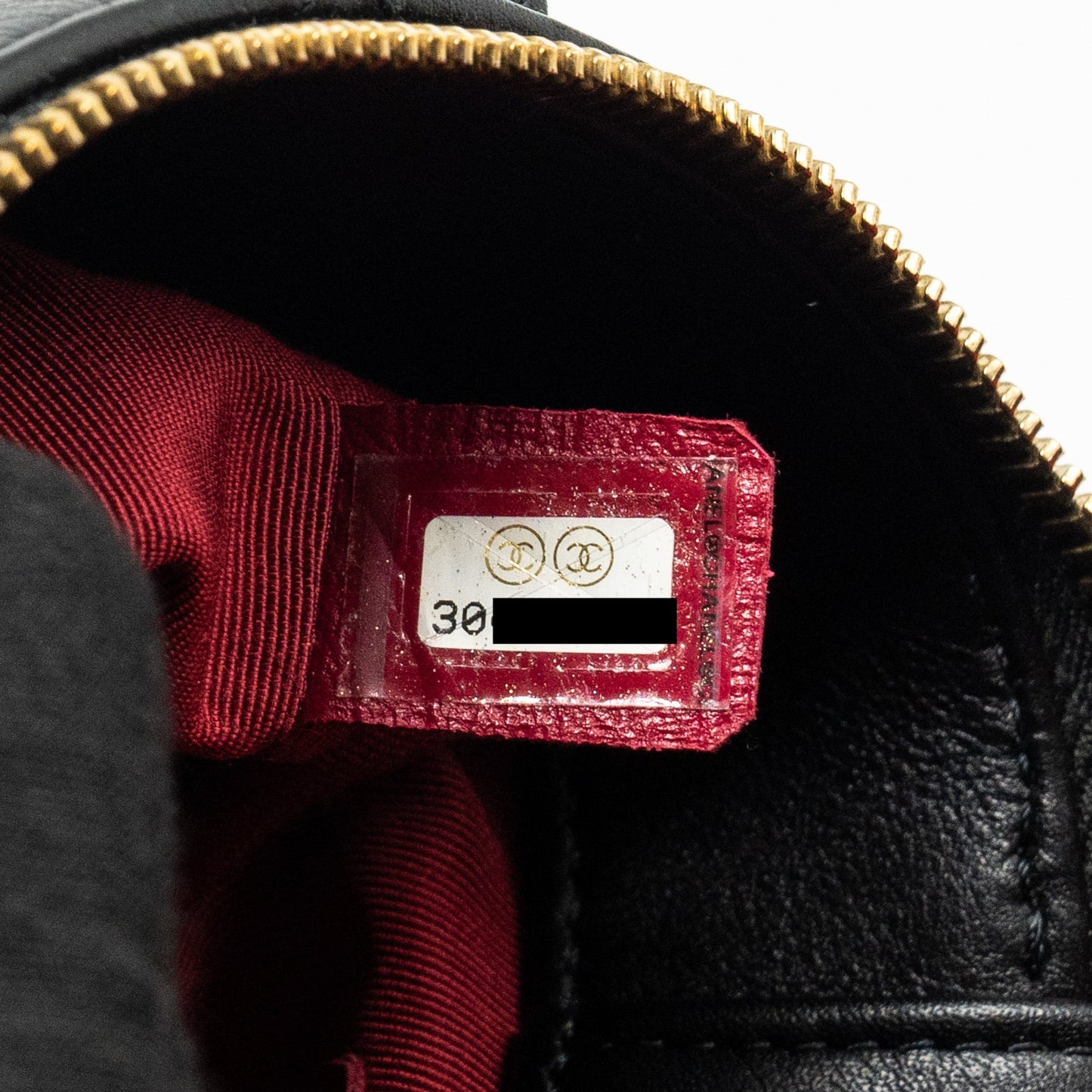 Chanel Pearl Letter Logo Detailed Vanity Case Calfskin Black