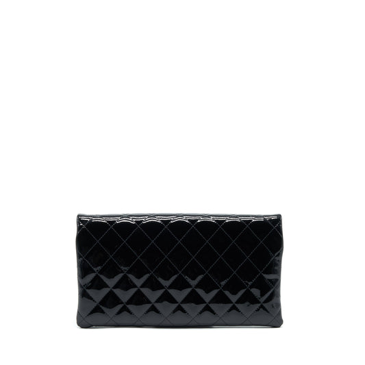 Chanel Fold Over Clutch Patent Leather Black