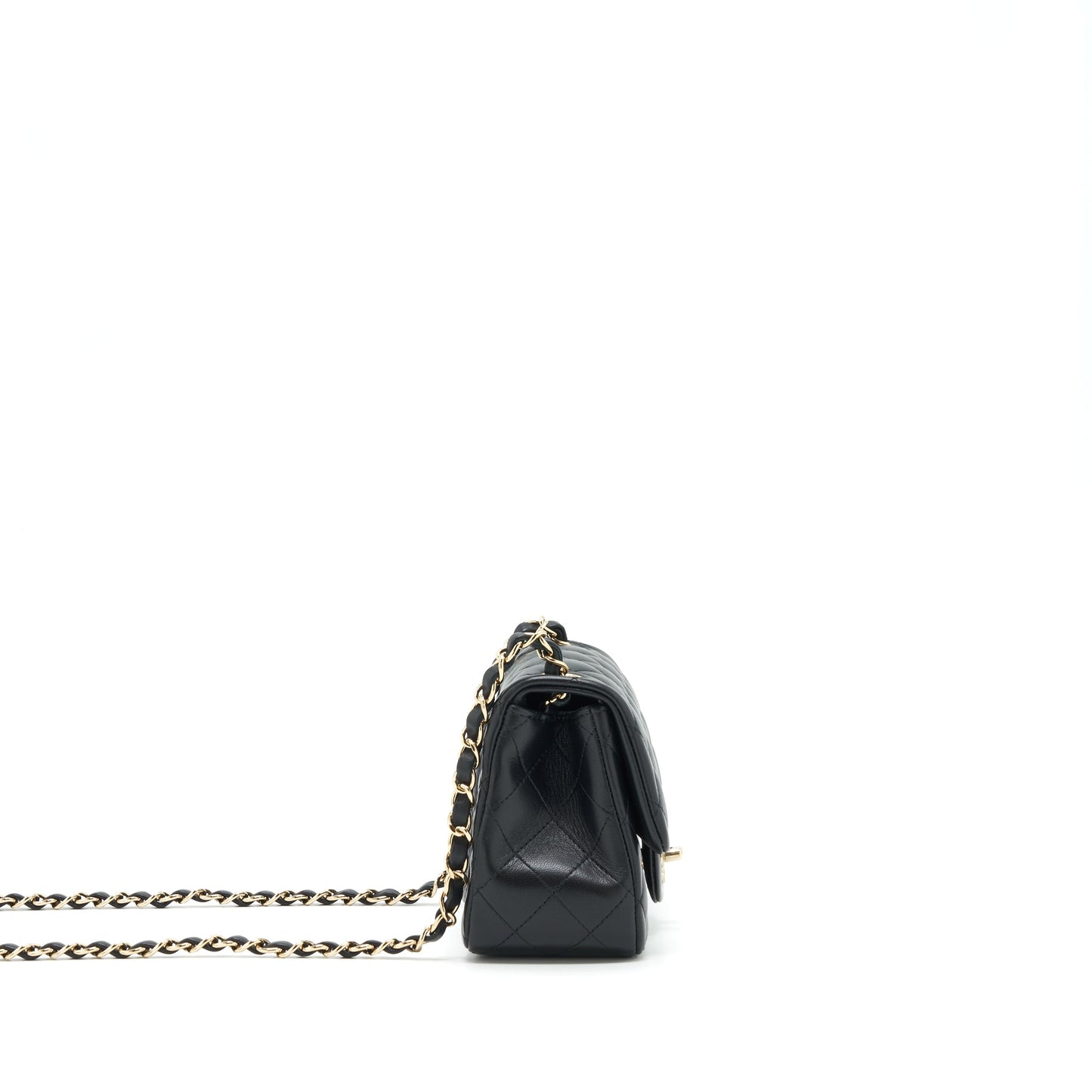 Chanel Mini Square Flap Bag Lambskin Black L