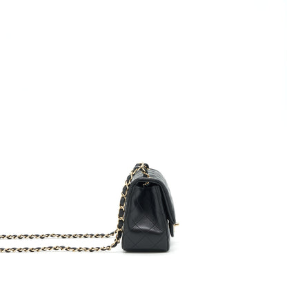 Chanel Mini Square Flap Bag Lambskin Black L