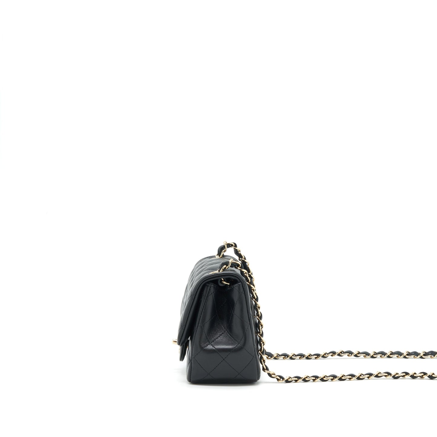 Chanel Mini Square Flap Bag Lambskin Black L