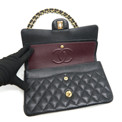 Chanel medium Classic double flap Bag Caviar black  serial 25