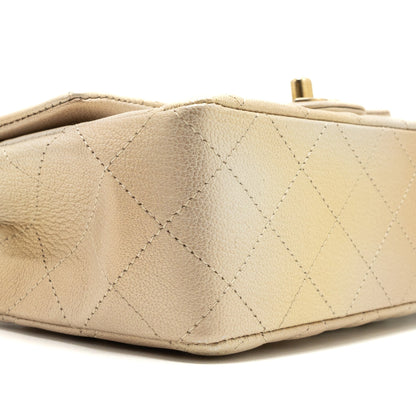 Chanel 22C mini Rectangular Flap Bag Goatskin Ombré Beige Brushed  (microchip)