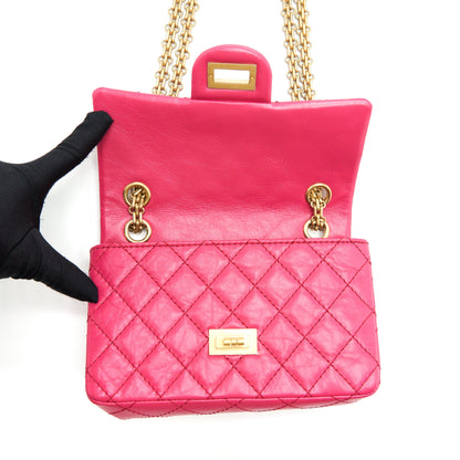 Chanel Mini 2.55 Reissue Flap Bag Aged Calfskin Hot Pink