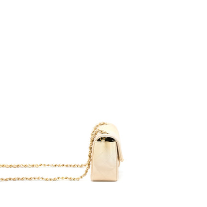 Chanel 22C MIni Rectangular Flag Bag Goatskin Ombre Beige Brushed  (Microchip)