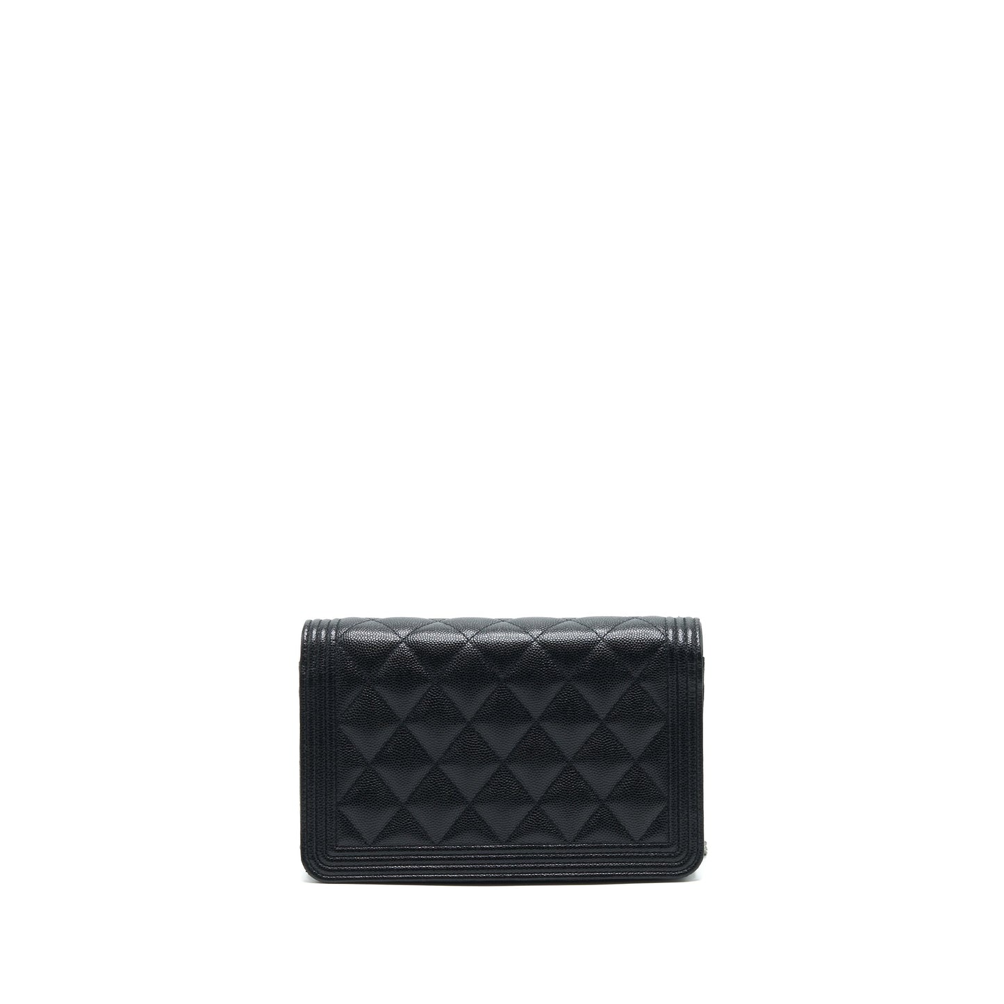 Chanel Boy Wallet On Chain Caviar Black Ruthenium Hardware