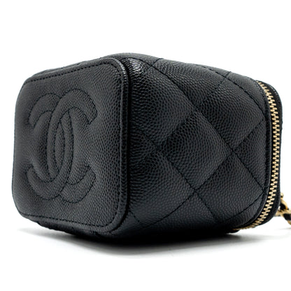 Chanel Mini Vanity with Chain Caviar Black L (Microchip)