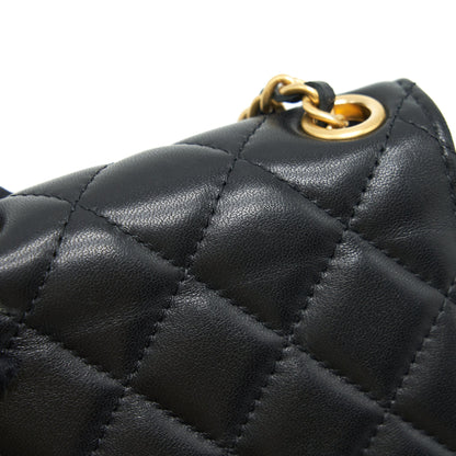 Chanel Pearl Crush Phone Case With Chain Lambskin Black