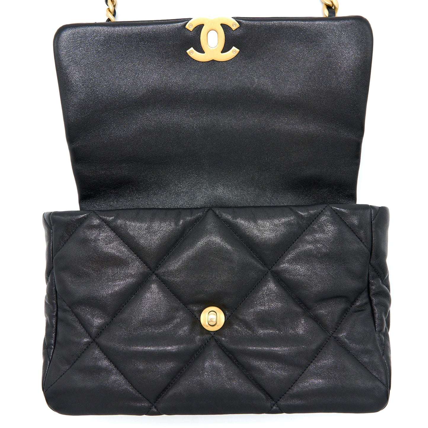 Chanel Medium 19 Bag Goatskin Black Multicolour Hardware