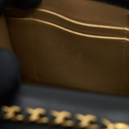 Chanel Pearl Crush Phone Case With Chain Lambskin Black