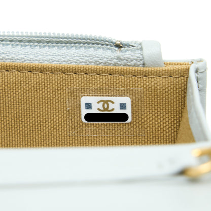 Chanel 23C Pearl Crush Mini Flap Bag Lambskin Light Grey Brushed  (Microchip)