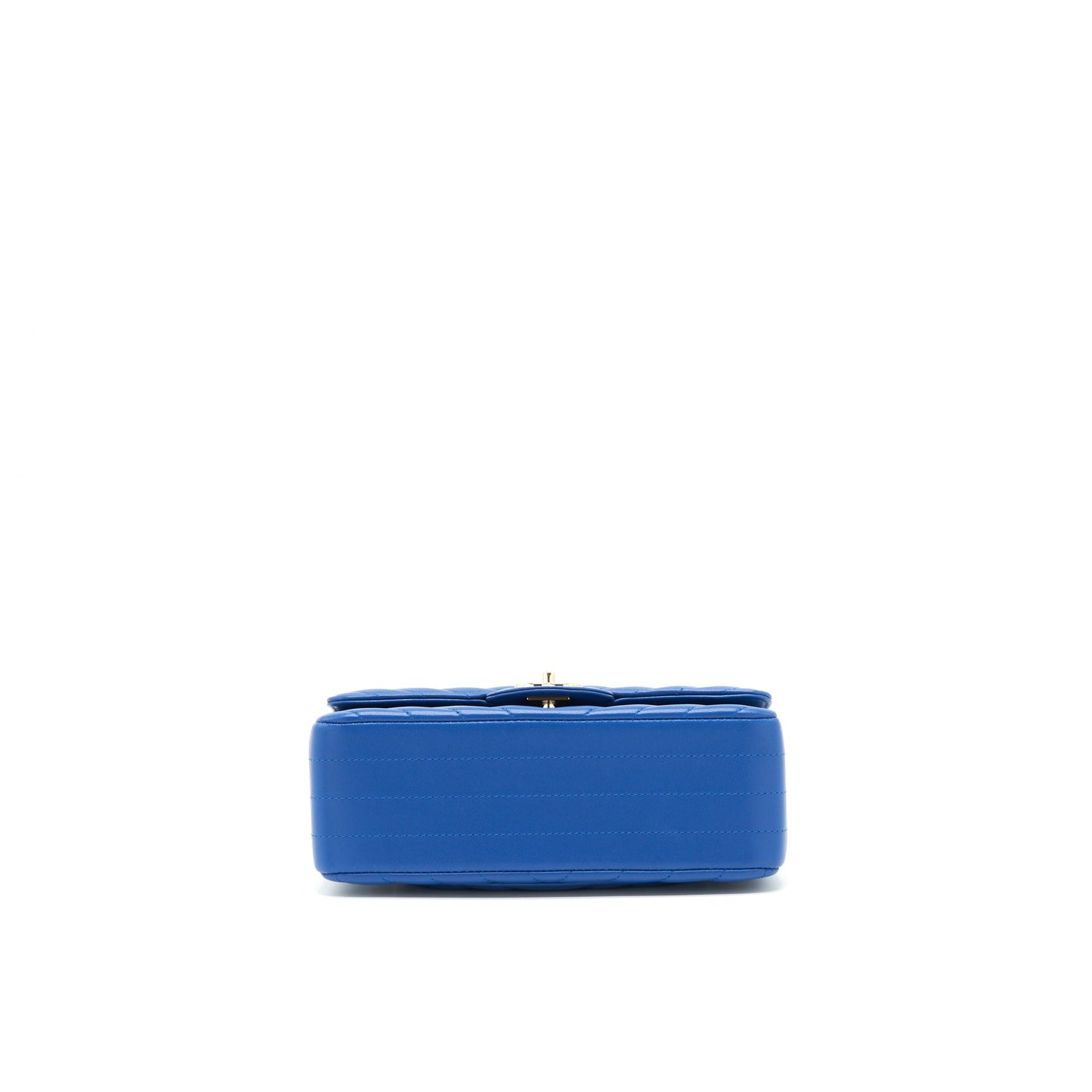 Chanel Mini Rectangular Flap Bag Chevron Lambskin Blue L