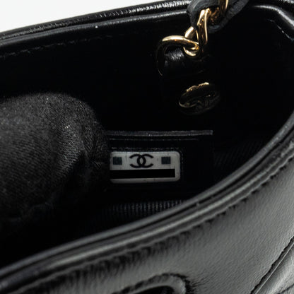 CHANEL 24S Mini 31 Clutch with Chain Shiny Lambskin Black L (microchip)