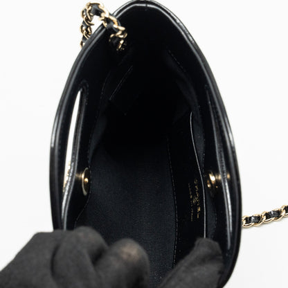 CHANEL 24S Mini 31 Clutch with Chain Shiny Lambskin Black L (microchip)