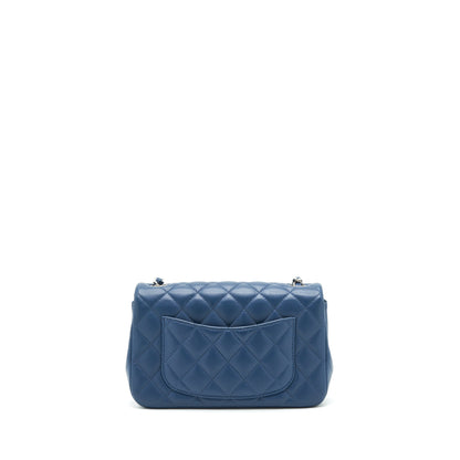 Chanel Mini Rectangular Flap Bag Lambskin Navy Blue