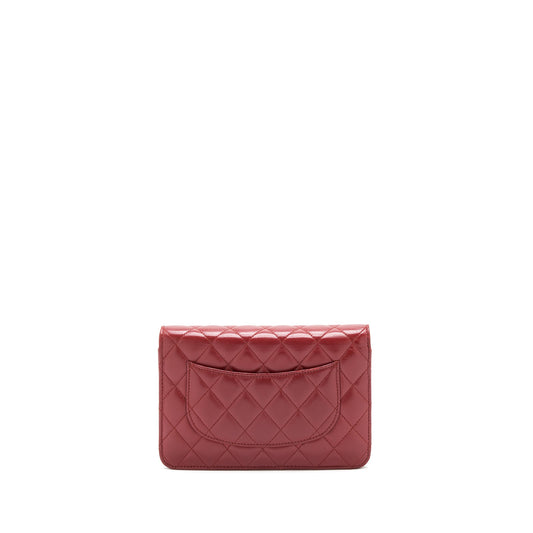 Chanel Classic Wallet On Chain Lambskin Dark Red