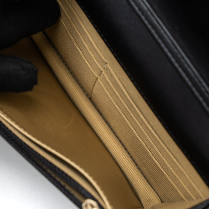 Chanel Pearl Crush Wallet On Chain Lambskin Black Brushed  (Microchip)