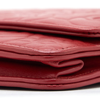 Chanel Camellia Wallet on Chain Lambskin Red