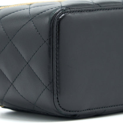Chanel Long Vanity With Chain Lambskin Black L