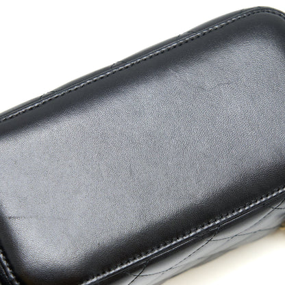 Chanel Long Vanity With Chain Lambskin Black L