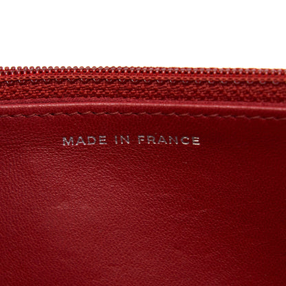 Chanel Camellia Wallet on Chain Lambskin Red