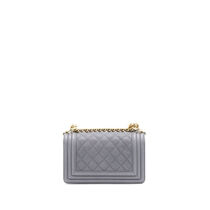 Chanel Small Boy Bag Caviar Grey L