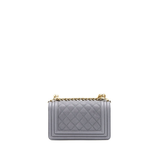 Chanel Small Boy Bag Caviar Grey L