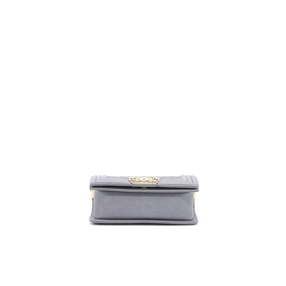 Chanel Small Boy Bag Caviar Grey L