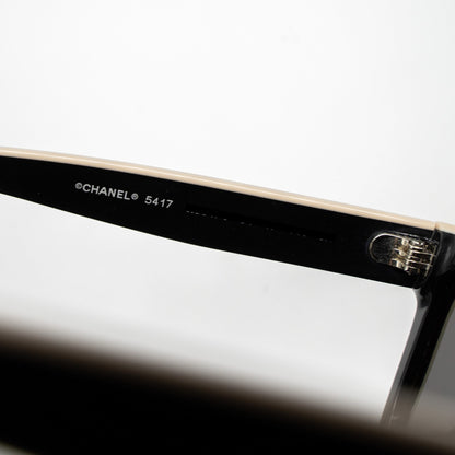 Chanel 5417 Square Sunglasses Black/Beige