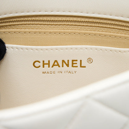 Chanel 22S Giant Chain Flap Shoulder Bag Lambskin White Brushed  (Microchip)